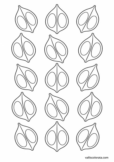 Seed Pod Rhythm. A Gentle Patterns coloring page from Gentle Patterns. Download the branded PNG or A4 PDF.