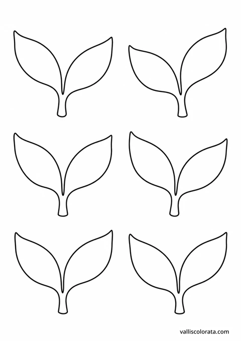 Paired Leaves. A Gentle Patterns coloring page from Gentle Patterns. Download the branded PNG or A4 PDF.