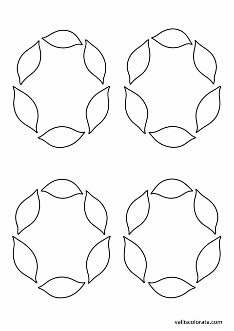 Leaf Wreaths. A Gentle Patterns coloring page from Gentle Patterns. Download the branded PNG or A4 PDF.