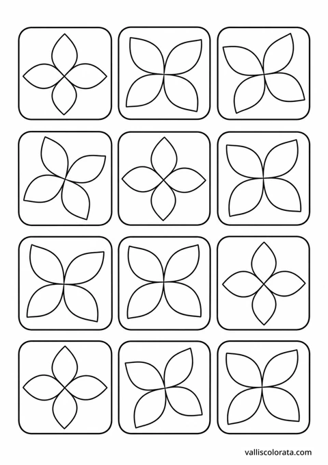 Petal Tiles. A Gentle Patterns coloring page from Gentle Patterns. Download the branded PNG or A4 PDF.