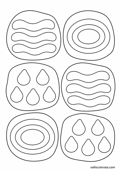 Ripple Patches. A Gentle Patterns coloring page from Gentle Patterns. Download the branded PNG or A4 PDF.