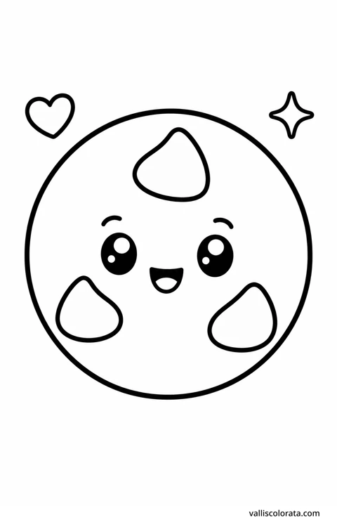 Color chocolate-chip cookie in a cheerful Pop Kawai design. Bold outlines, simple shapes and roomy coloring areas make this L1 page a relaxing little project.