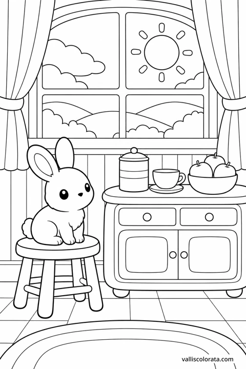 The Tea Tin and the Cup. A Kawaii coloring page from Small Quiet Moments. Download the branded PNG or A4 PDF.